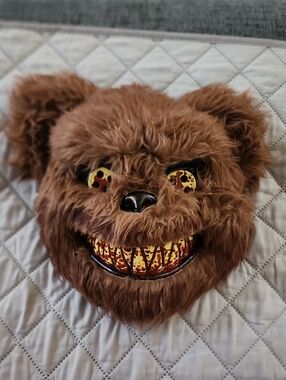 Brown Scary Teddy Bear Half Mask, Halloween, Unisex